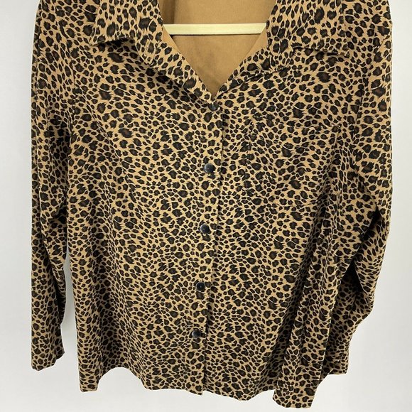 Studio Ease Womans Animal Print Button Front Blouse Size 14W - Picture 6 of 6